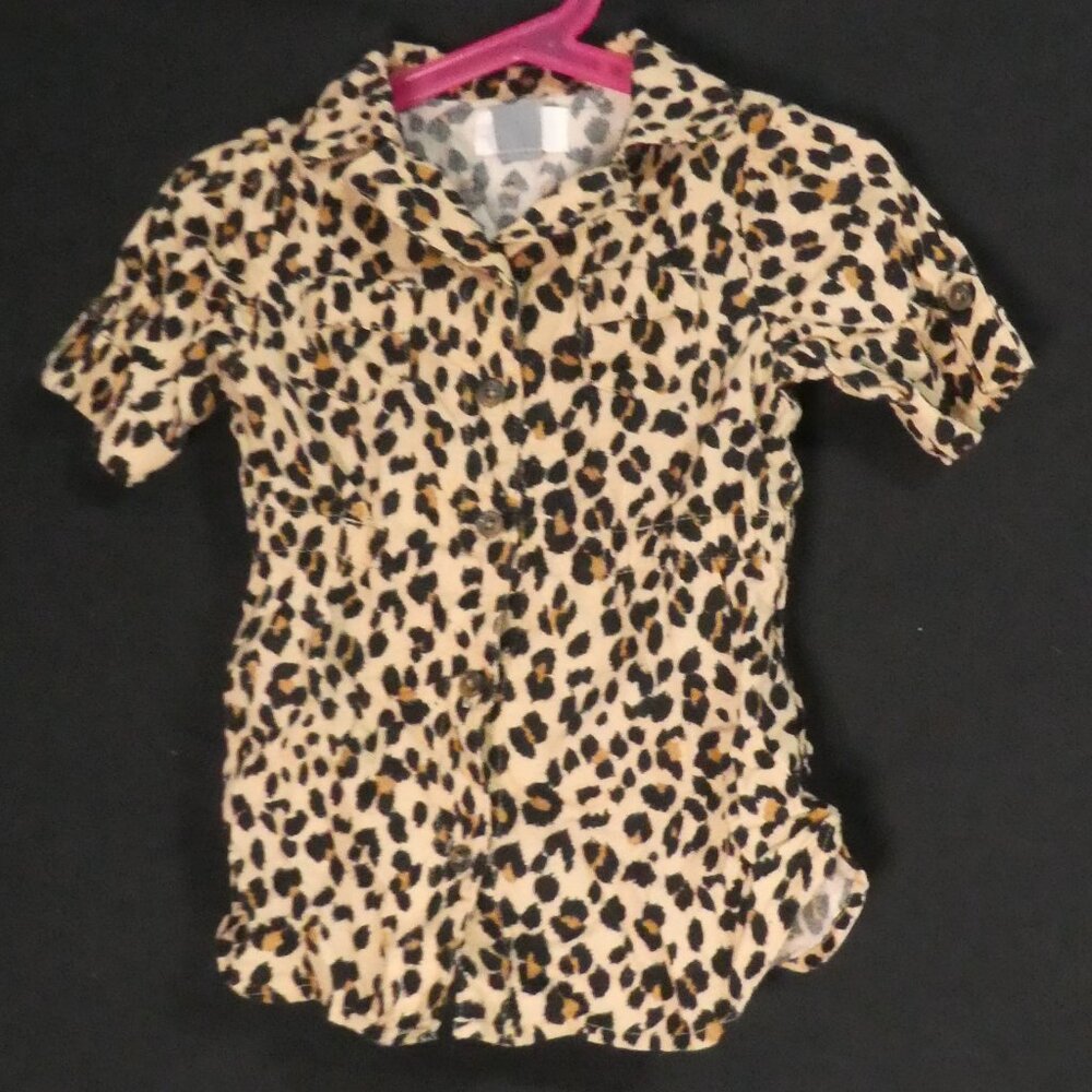 OLD NAVY | 18-24 months | Leopard Print Button-Up Short Sleeve Dress | NWOT